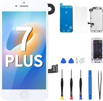 for iPhone 7 Plus Screen Replacement with Home Button White Fix LCD 3D Touch 5.5" Display Digitizer Ear Speaker Full Assembly Glass Front Camera Sensor 7plus Repair Tool kit A1661 A1784 A1785