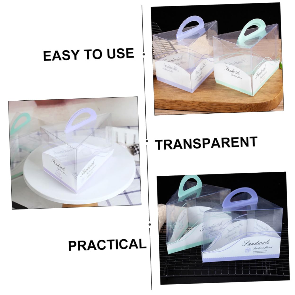 BRIGHTFUFU 12pcs Tiered Cake Boxes Plastic Cake Carrier for Baby Shower Birthday Party