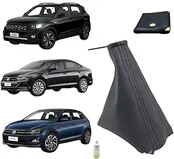 Coifa Forro Em Courvin Alavanca Câmbio Manual Compatível Com Novo Polo Virtus Exclusiva