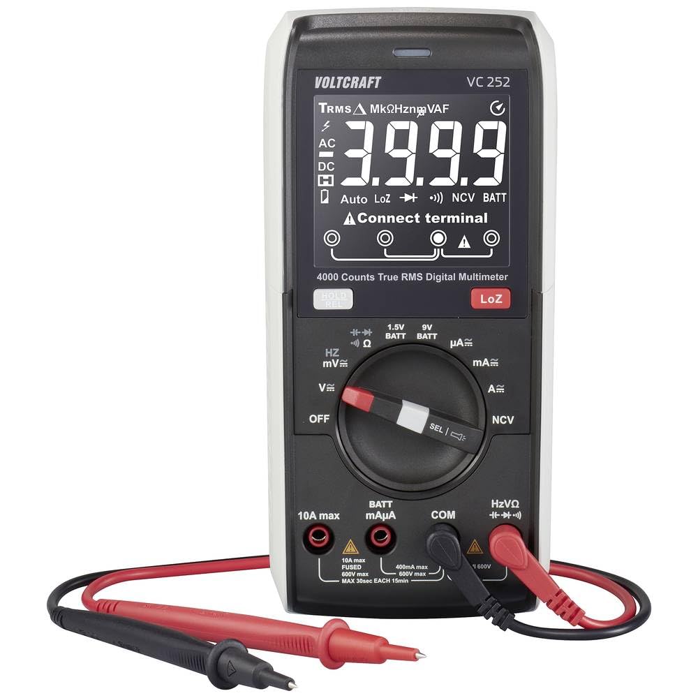 VOLTCRAFT VC252 Hand-Multimeter digital True RMS LoZ CAT III 600 V Anzeige (Counts): 4000