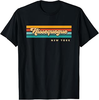 Vintage Sunset Stripes Nissequogue, New York T-Shirt