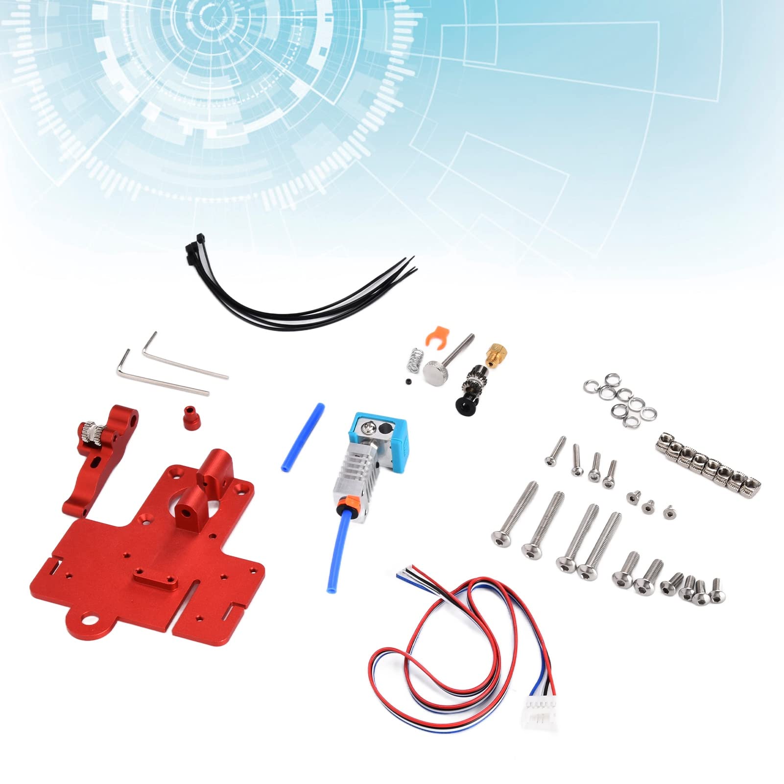 Extruder Montageplatte Dual Gear für Ender 5 5 Pro 5 Plus – Hitzebeständige AluminaPlatte mit präzisen Bohrungen und komplettem Befestigungssatz