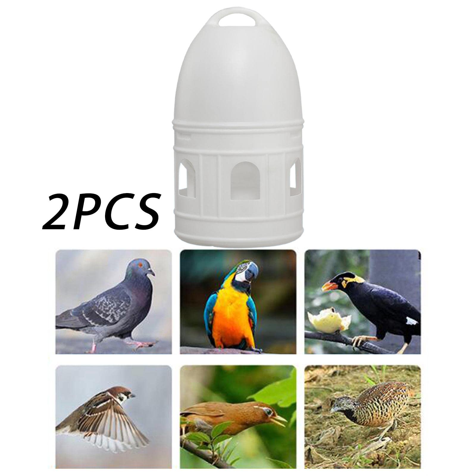Gralara Comedero Automático para Pájaros, Dispensador de Alimento Colgante para Palomas, Accesorios para Jaula de Pájaros como Loro y Canario