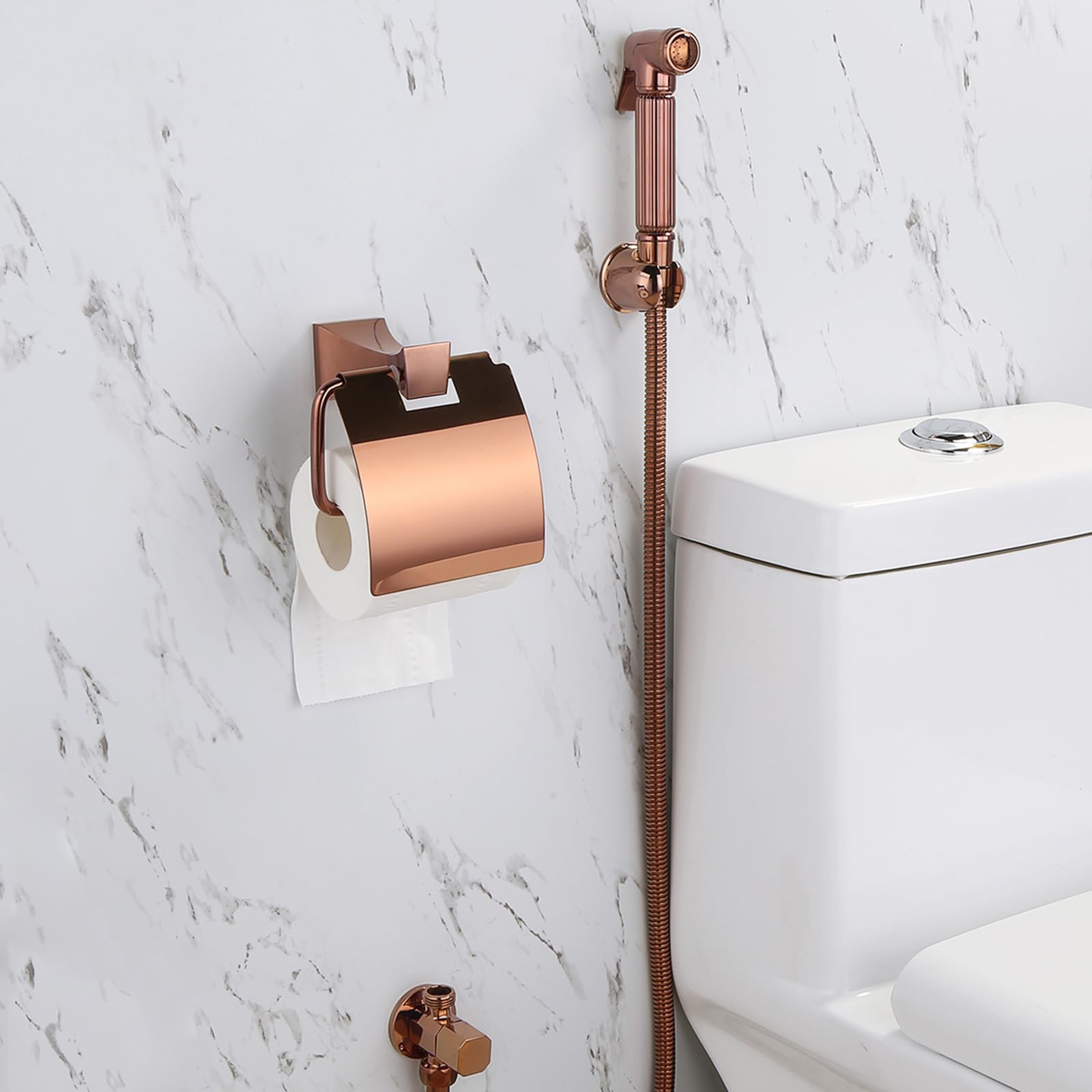 Soffione doccia bidet in acciaio inox G1/2, spray per l'igiene intima per la pulizia del bagno, doccetta per bidet portatile oro rosa per la cura personale e l'igiene