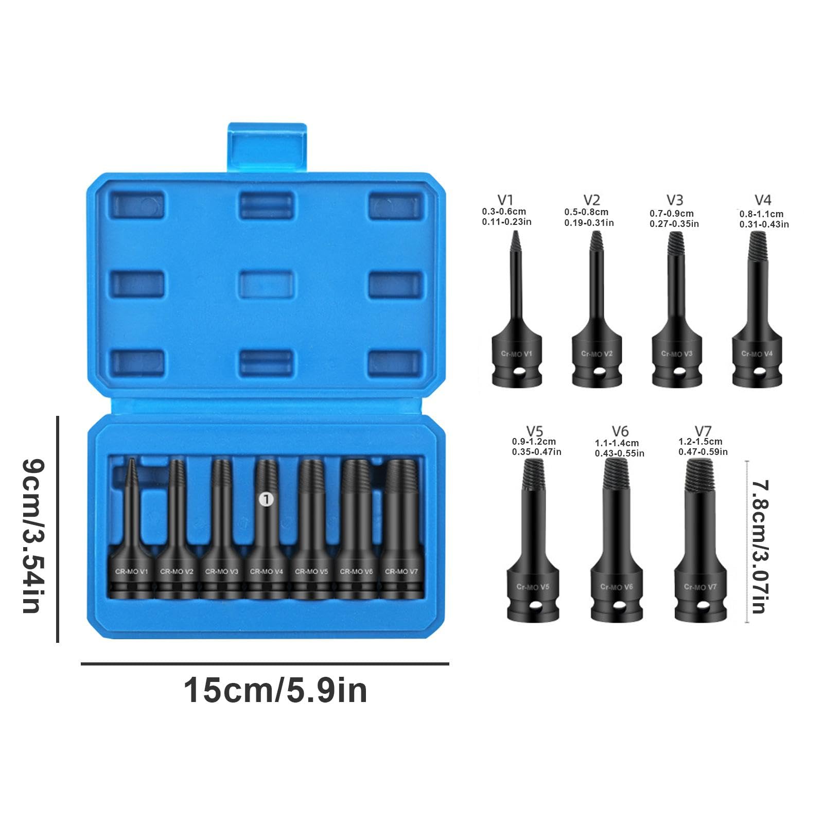 Strumento di rimozione delle viti spogliate – Kit di rimozione viti spogliate ad alta resistenza, kit di estrazione per viti compatto, kit di rimozione per viti spogliate