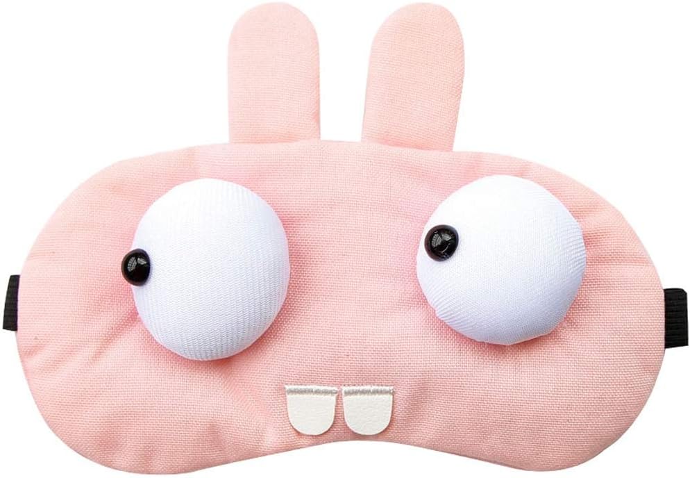 Yifuty かわいいウサギコットンリネンスリープ目隠しは 調節可能なヘッドバンドソフトで ディープスリープアイシャドウ ヨガ旅行作業瞑想ブルーをお楽しみください 色 お洒落 ピンク