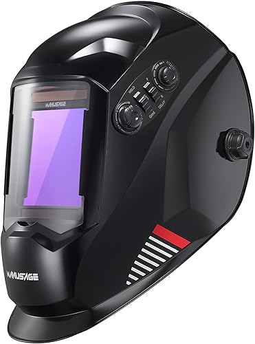 Miniatura 8 de Casco de soldadura de color verdadero para hombres, casco de soldadura de visión grande, pantalla fija 10, ideal para arco Mig Tig, capucha de