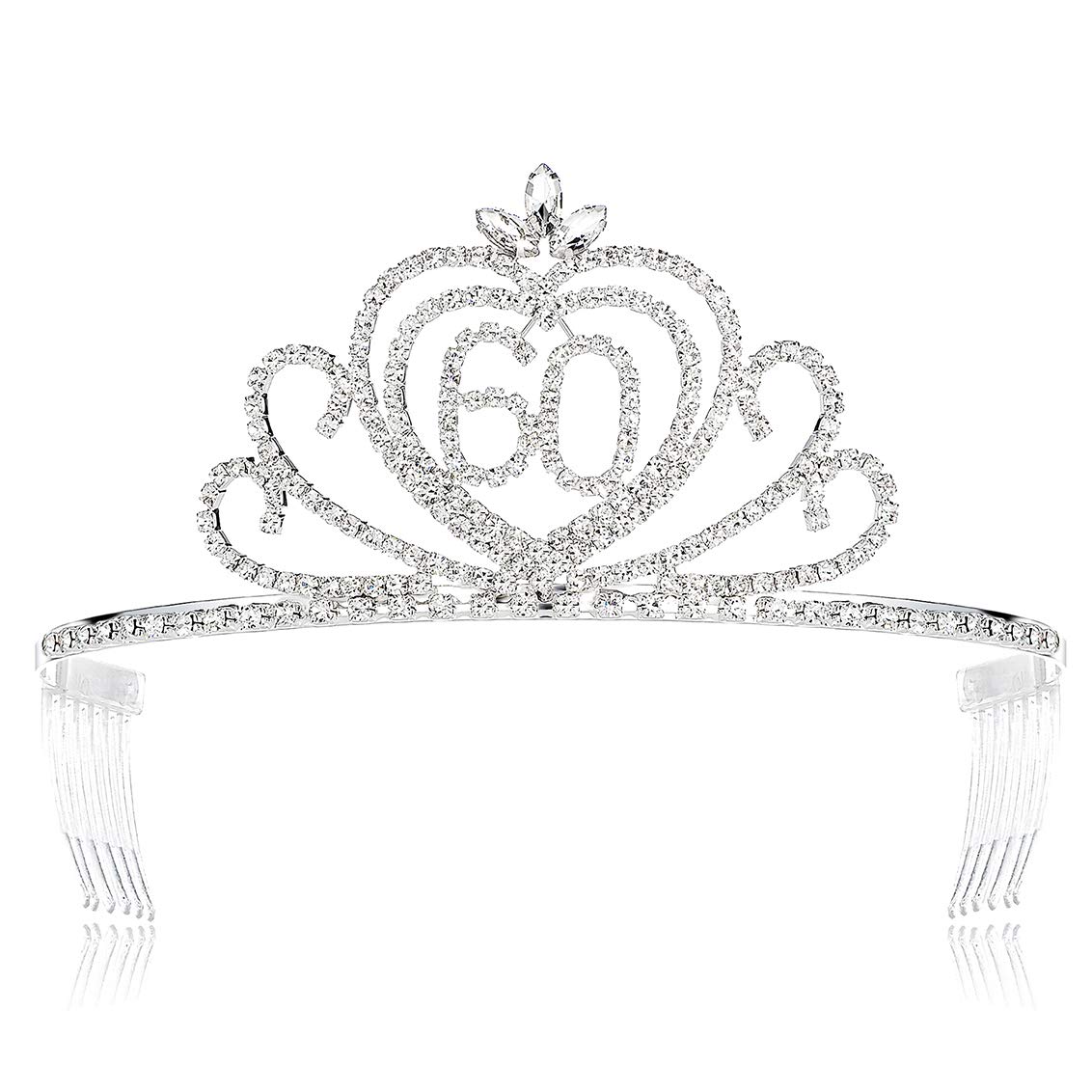 BROSWJUN 60th Birthday Crowns Tiaras Women 60 Birthday Tiaras Crowns