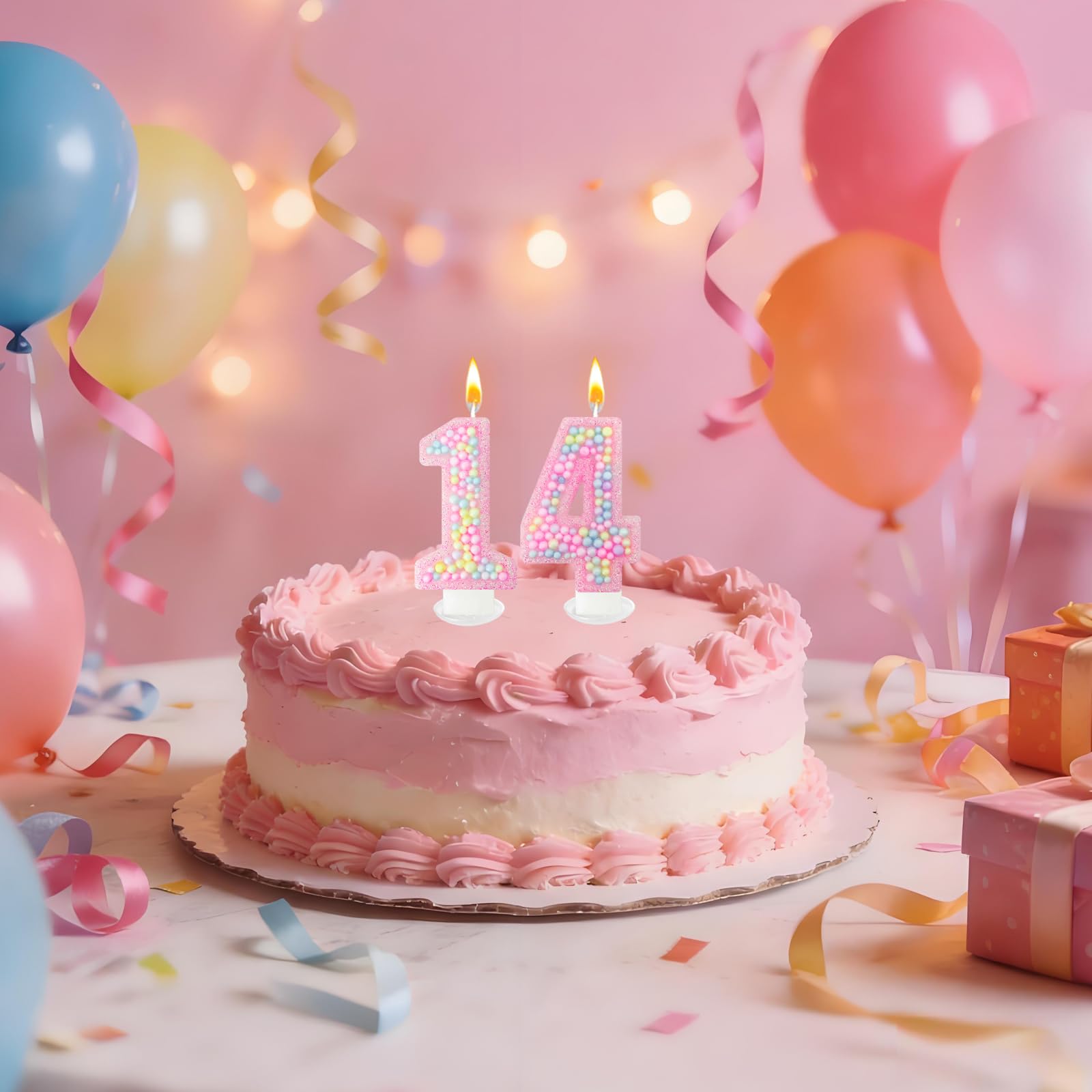 Zlongron Velas con números de cumpleaños, hechas a mano, macarrón, 3D, número 4, adecuadas para cumpleaños de niñas y niños, bodas, aniversarios, decoraciones de tartas de fiesta temática