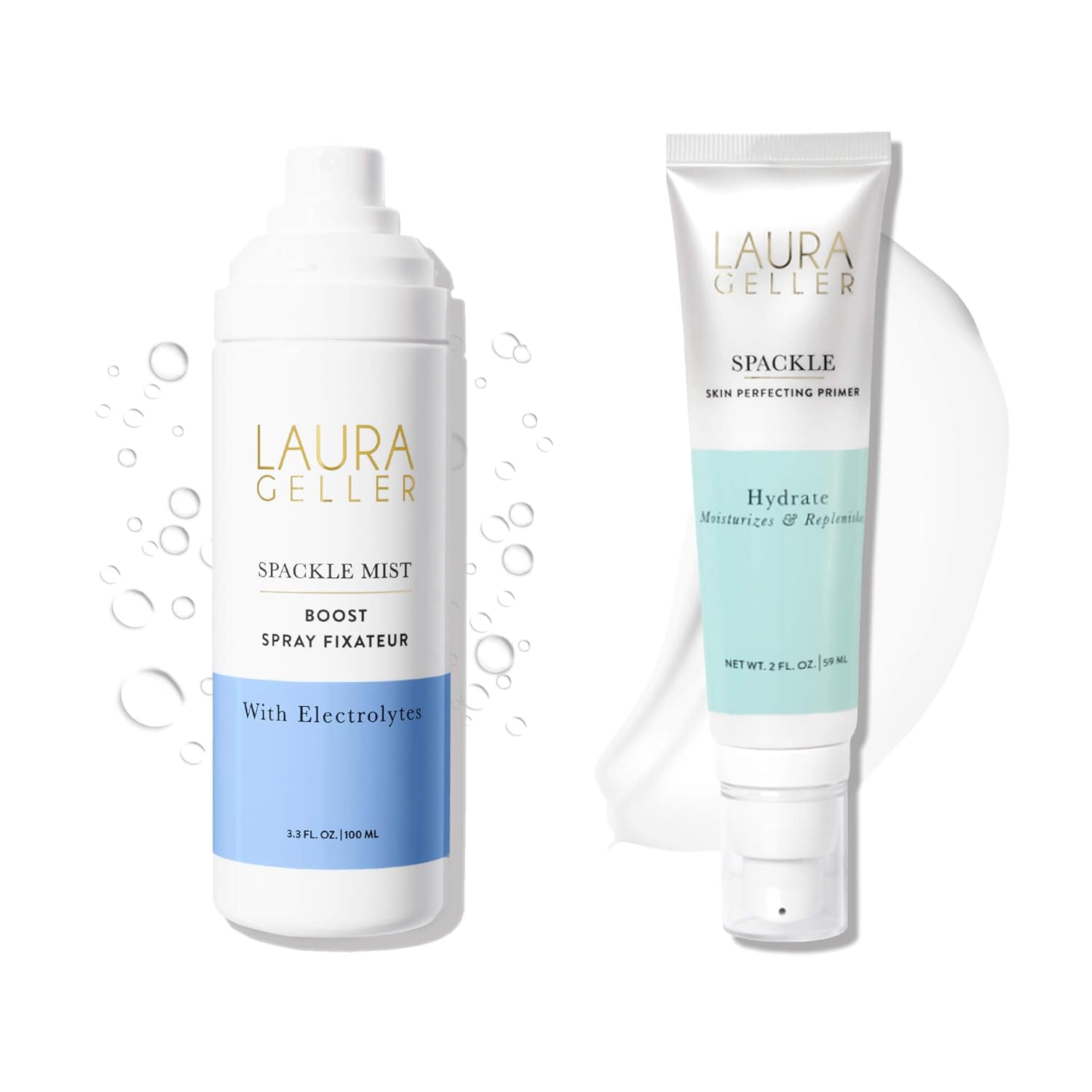 LAURA GELLER NEW YORK Prime-n-Set Duo: Spackle Primer, Hydrate + Spackle Mist Boost Setting Spray with Electrolytes