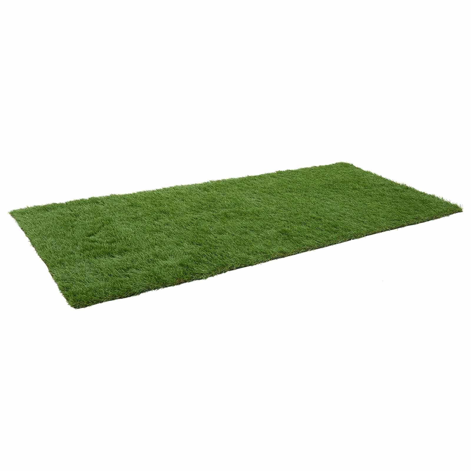 vidaXL Erba artificiale Verde 1 x 8 m, 50 mm PP e PE, Tappeto da giardino, resistente alle intemperie, per esterni, in stile erba sintetica beige, drena velocemente