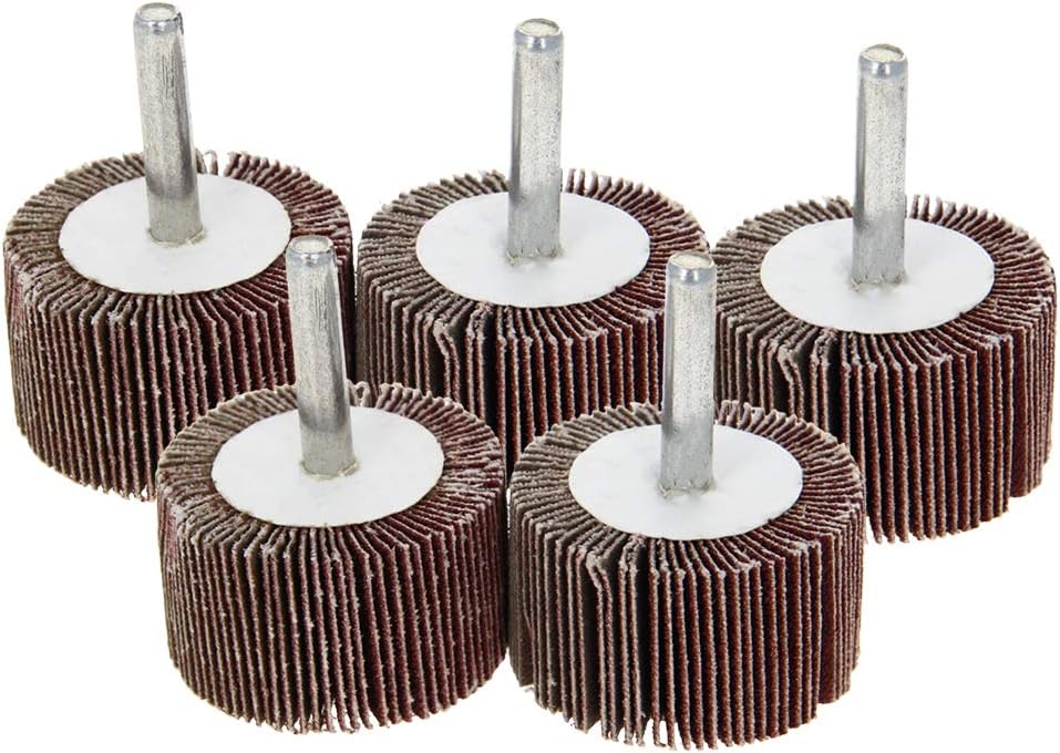Utoolmart 80mm Flap Wheel 120 Grits 1/4-inch Shank Sanding Disc Abrasive Wheel 5 Pcs