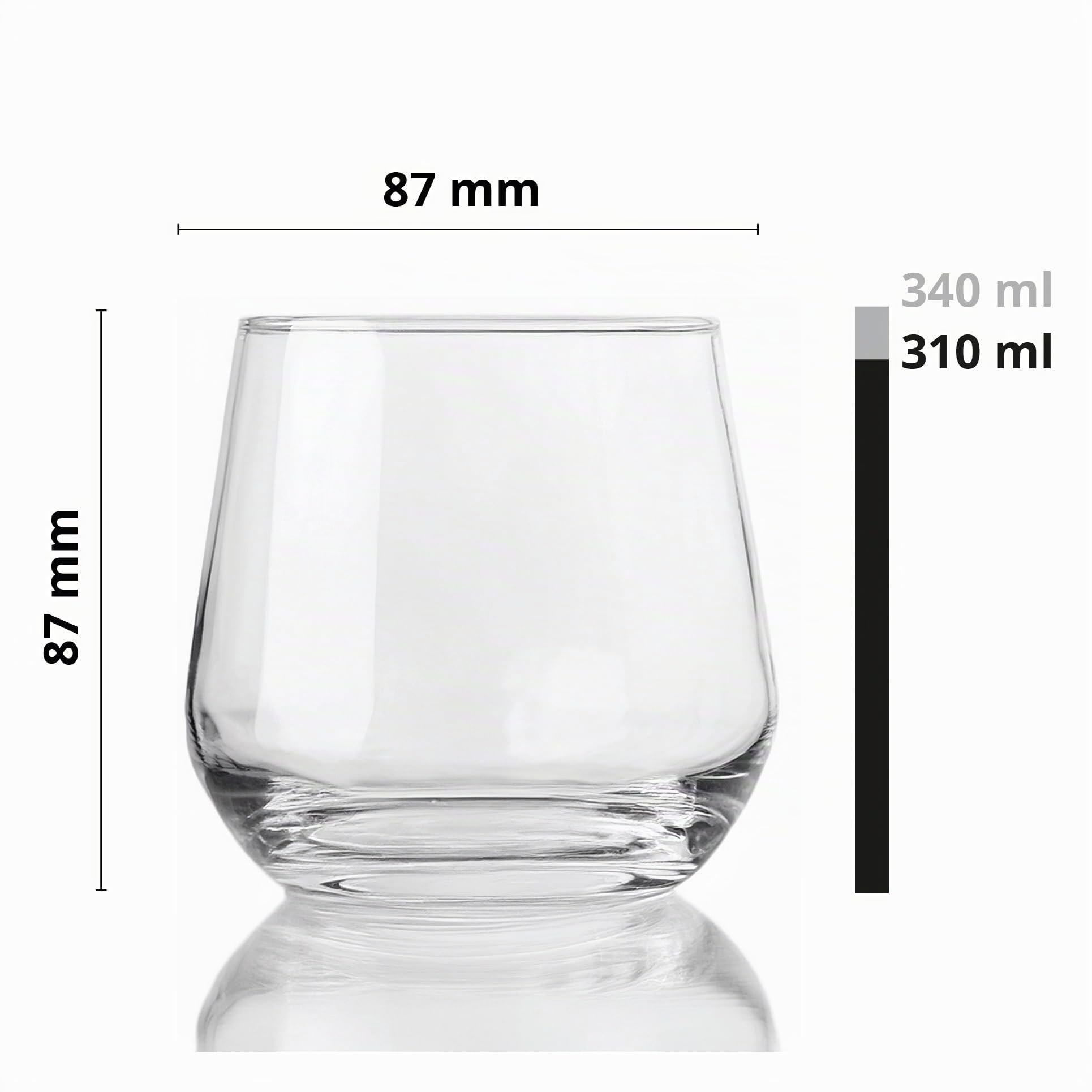 Glasmark KROSNO 1992 Trinkgläser Set Gläser 6 Stück 310 ml Wassergläser Cocktailgläser Saftgläser Saft Wasser Glas Spülmaschinenfest (Packung mit 2)