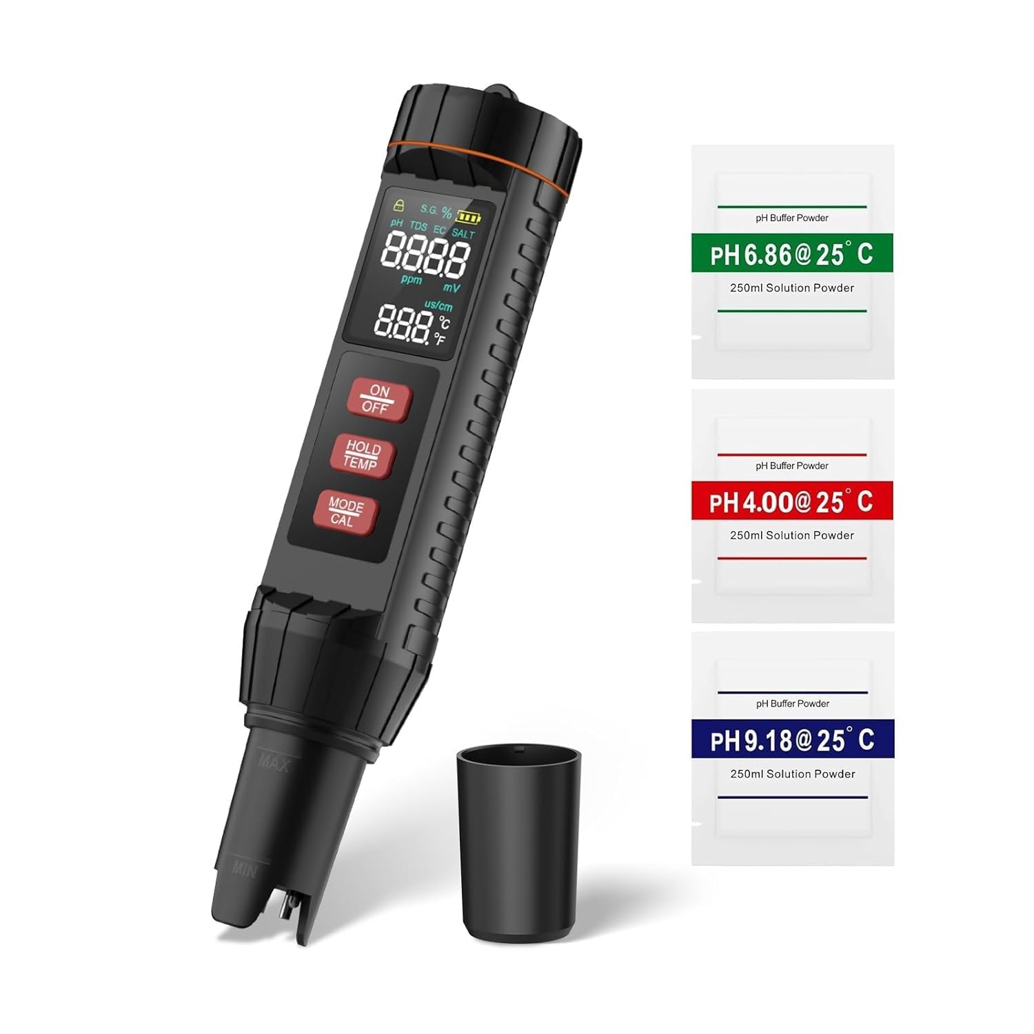 7-in-1 Digital Water Quality Tester | pH, TDS, EC, ORP, Salinity, S.G & Temperature Meter | Portable Multi-Parameter Water Testing Pen for Drinking Water, Aquarium, RO, & Lab Use (2026 Upgrade Model)-image-28