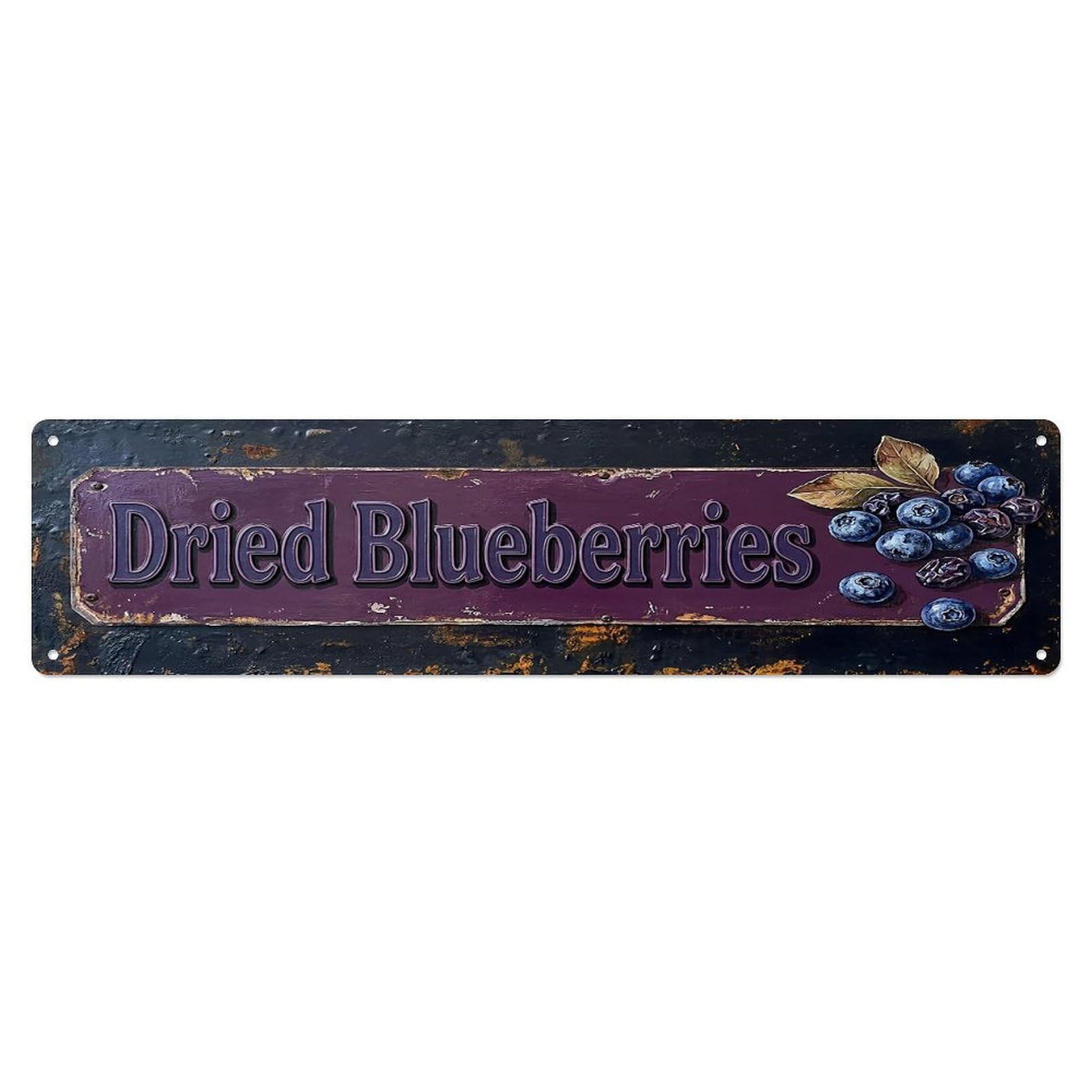 Vintage Dried Blueberries Sweet Farmhouse Metal Tin Sign
