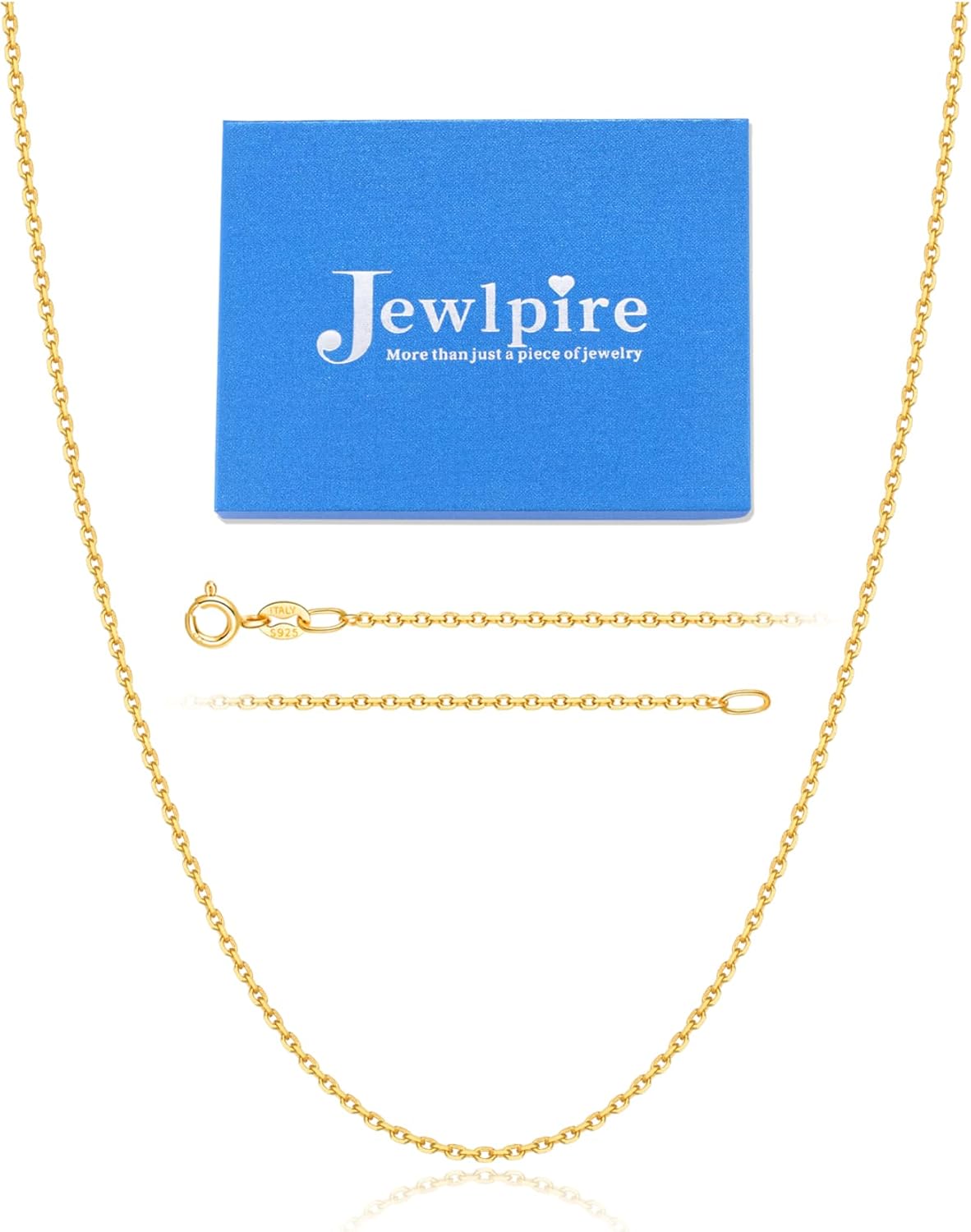 Jewlpire 1MM 925 Sterling Silver Chain Necklace for Women, Cable Chain Sturdy & Shiny & Thin Women's Chain Necklaces 16/18/20/22/24 Inch