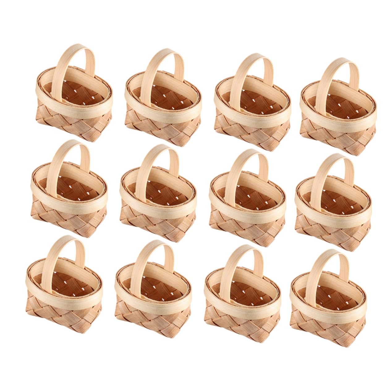 WOFASHPURET Woven Mini Baskets Set of 12 Mini Baskets for Adults for Party Tea Party Christmas Decor