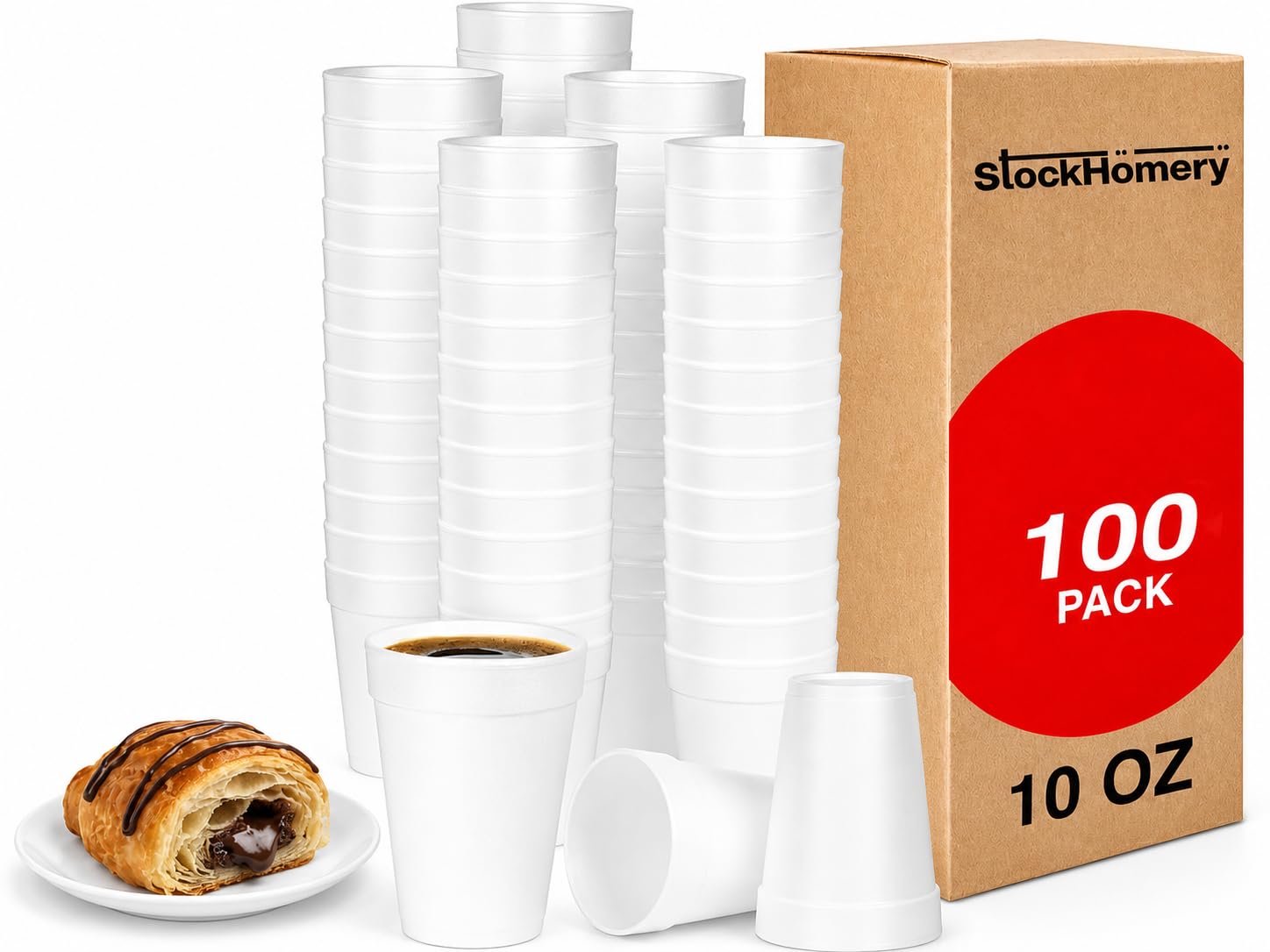 StockHomery 10 oz Foam Cups