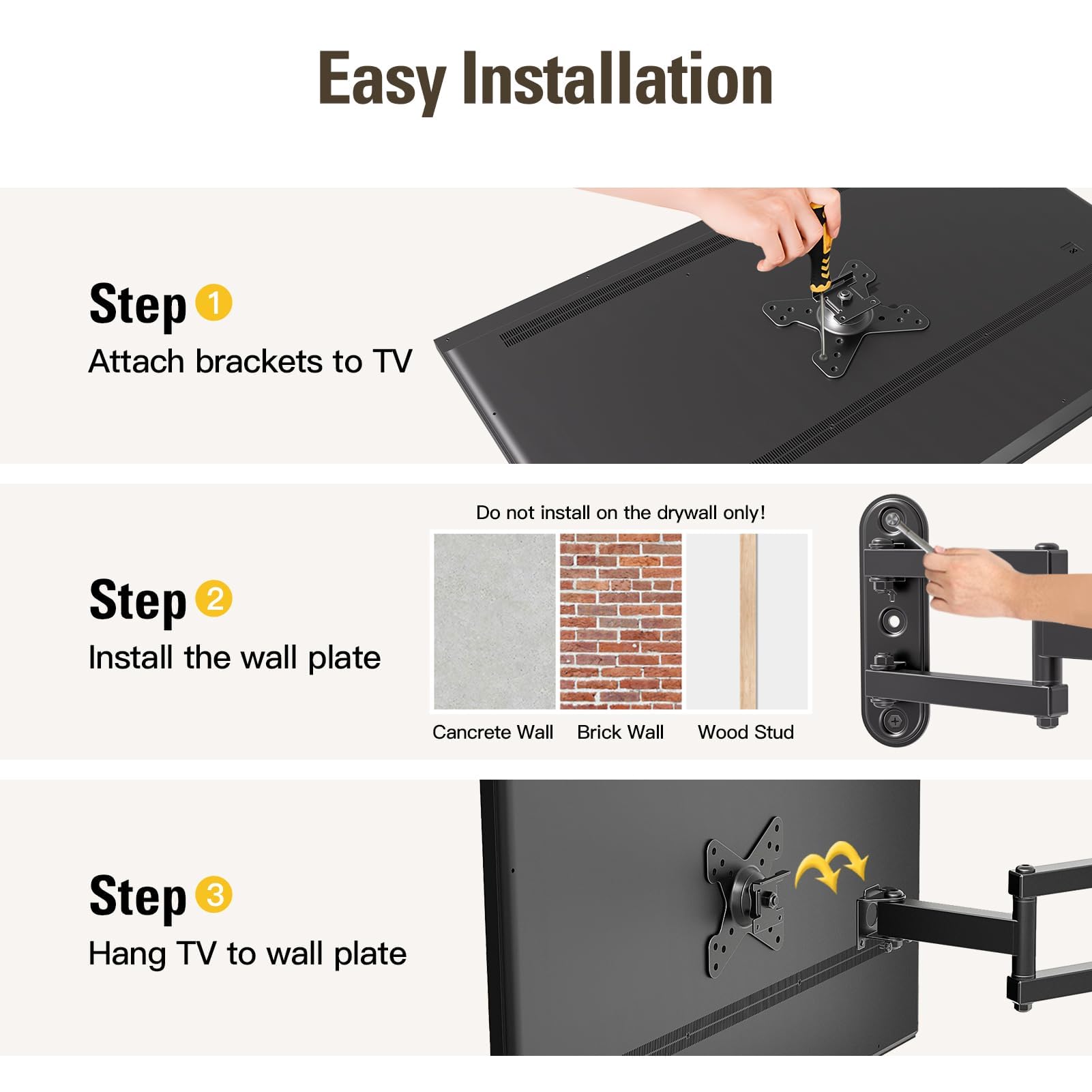 Mounting Dream Full Motion Monitor TV Mount for 10-26 Inch TVs up to 33lbs — Amazon image 8