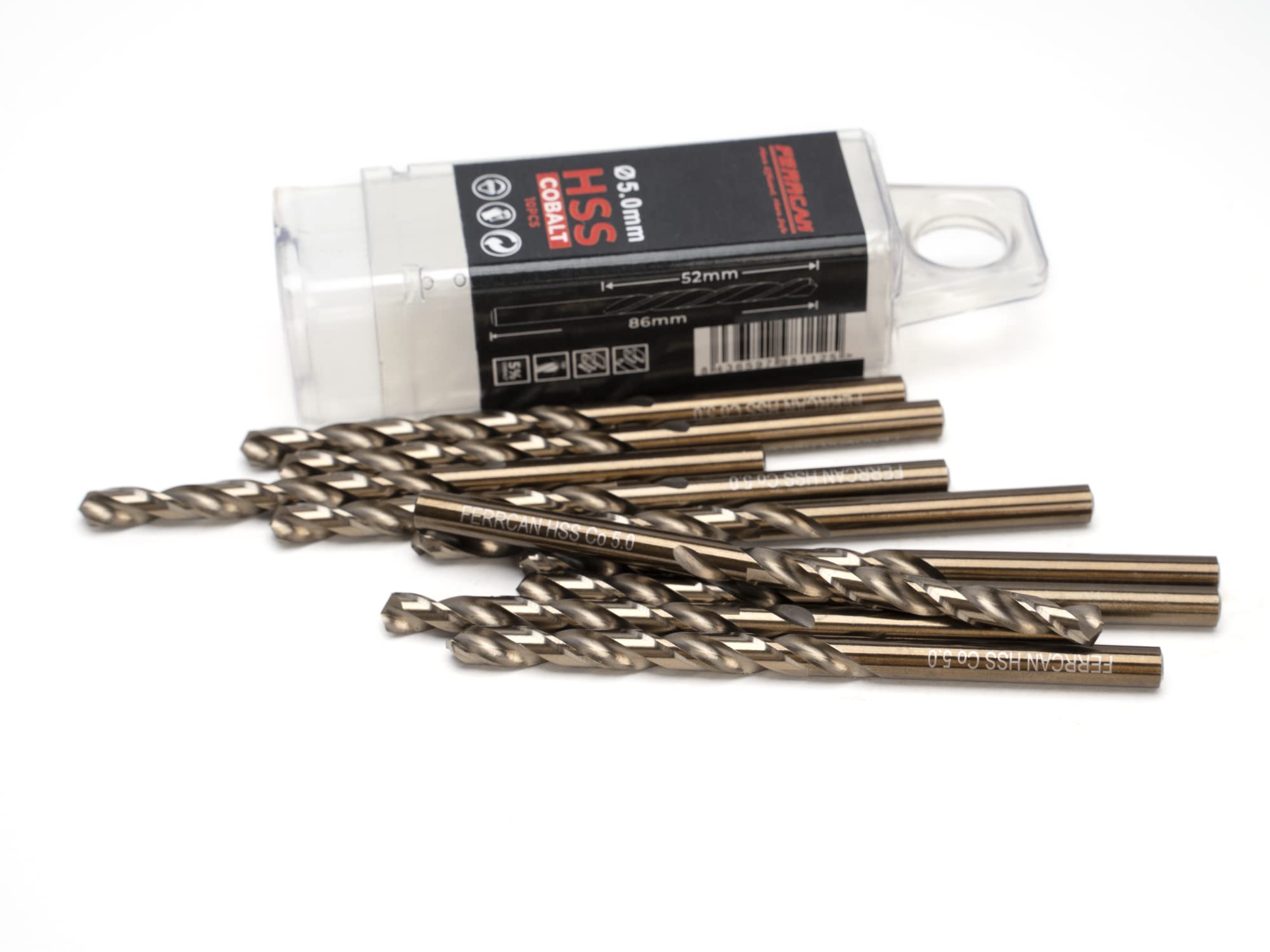 Forets métal HSS DIN338 M35 5% cobalt 5mm perçage inox acier 10 pièces