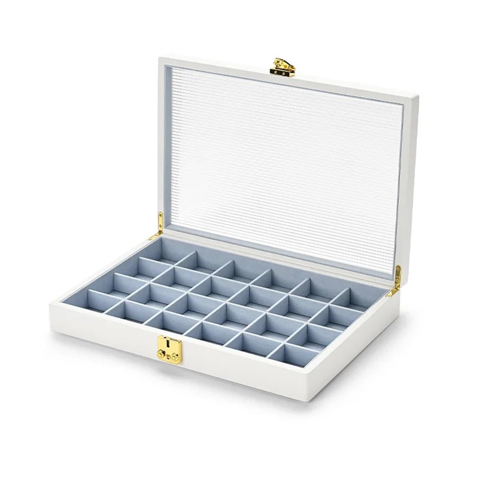 Portagioie Organizzatori di scatole di immagazzinaggio di Gioielli Scatola di immagazzinaggio di Custodia di organizzatore di collane di Anelli di Gioielli in Pelle PU per I Gioielli(Blue 3)