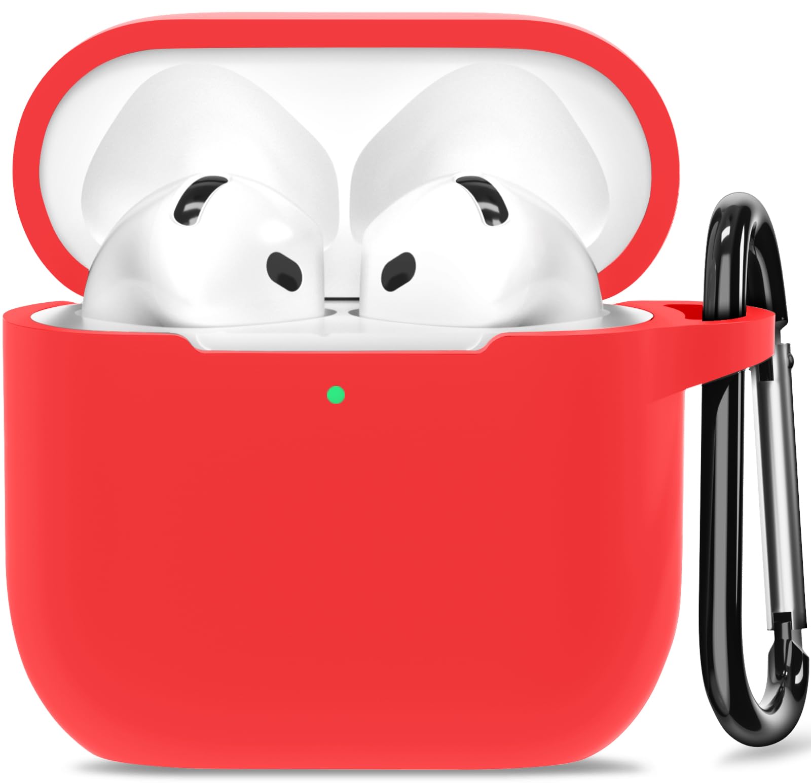 SATLITOG for AirPods 4 Case, Silicone Case Cover Compatible with Apple AirPods 4th Generation, Red