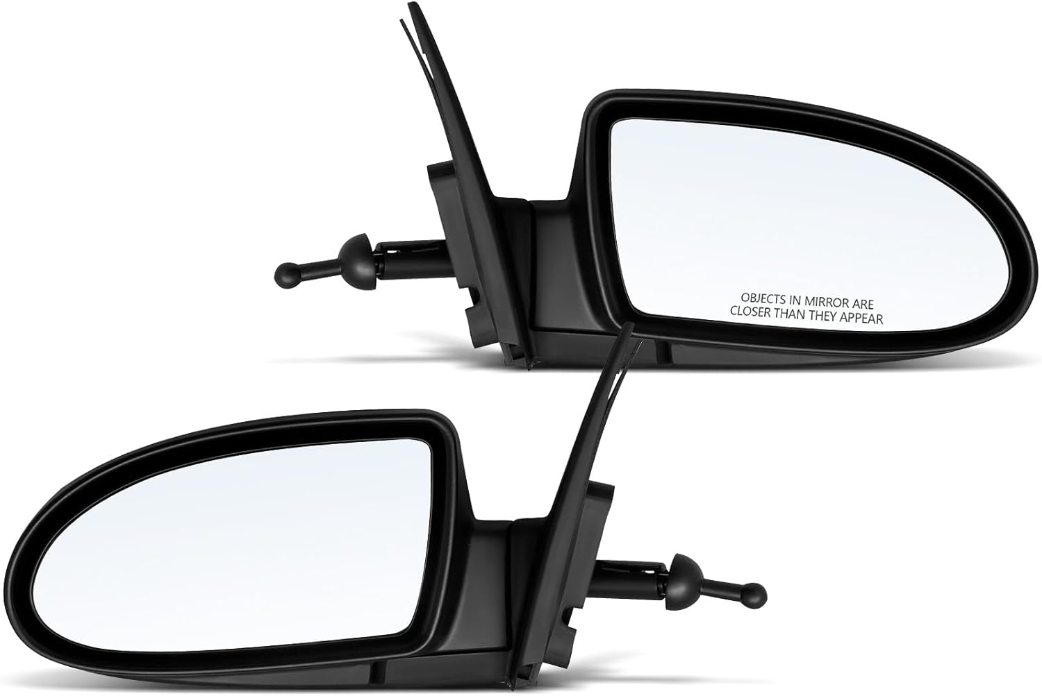 A-Premium Pair (2) Driver and Passenger Side Manual Door Mirror - Compatible with Hyundai Accent 2010-2011 - Non-Heated Manual Folding Textured Black Outside Rear View Mirror - Replace# 876101E500CA