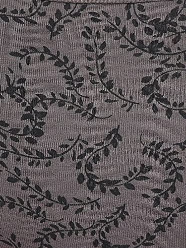 Image of Clovia Women's Cotton Mid Waist Leaf Print Hipster Panty in Grey
