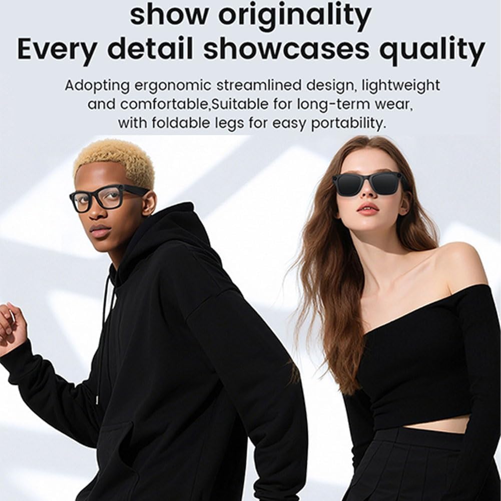 CyanVue AI Smart Glasses, 2025 KI übersetzer brille mit kamera 8mp Blaulichtfilter, AI Real-Time Translation(144 Sprachen), Freisprechen & Musik & Sprachassistent für Business, Reisen (Anti bluelight)