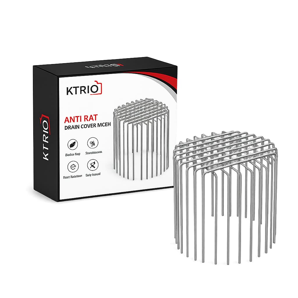 KTRIO 1 PCS Stainless Steel Drain Pipe Cover Mesh | Anti Rat Drain Cover | Anti Rodent & Insect Drain Protector | Kitchen Bathroom Balcony Sewer Pipe Filter Mesh | Easy Install Drain Guard-image-44