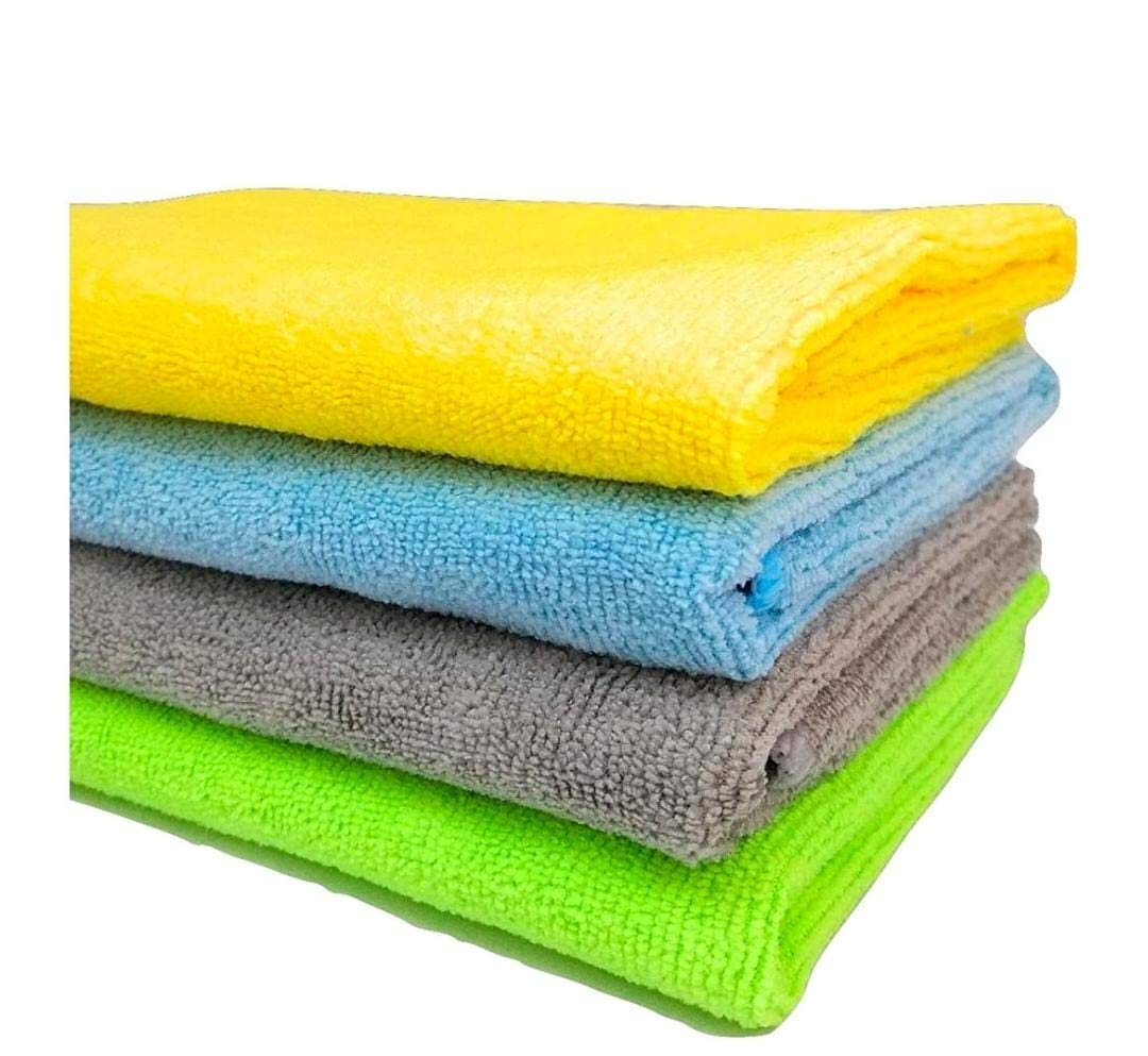 Houesekeeping Store Multipurpose Pack of 4 Microfiber Towels for for Home, Kitchen, Cars, Furniture, Multicolor Microfiber Cloth (40 x 40 cm)