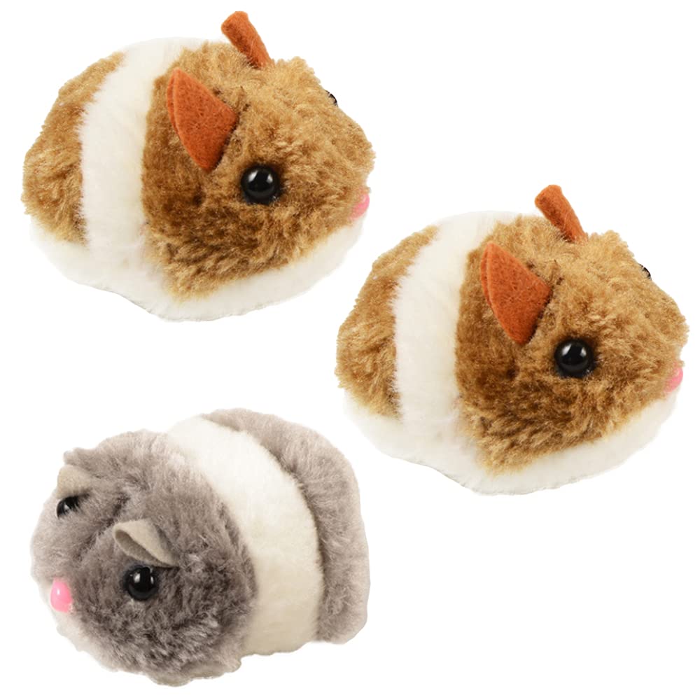 N\A3 Pcs Cat Interactive Toys Cat Chaser Toys Cat Toy Plush Mouse Moving for Kitty and Cats, Play Supplies