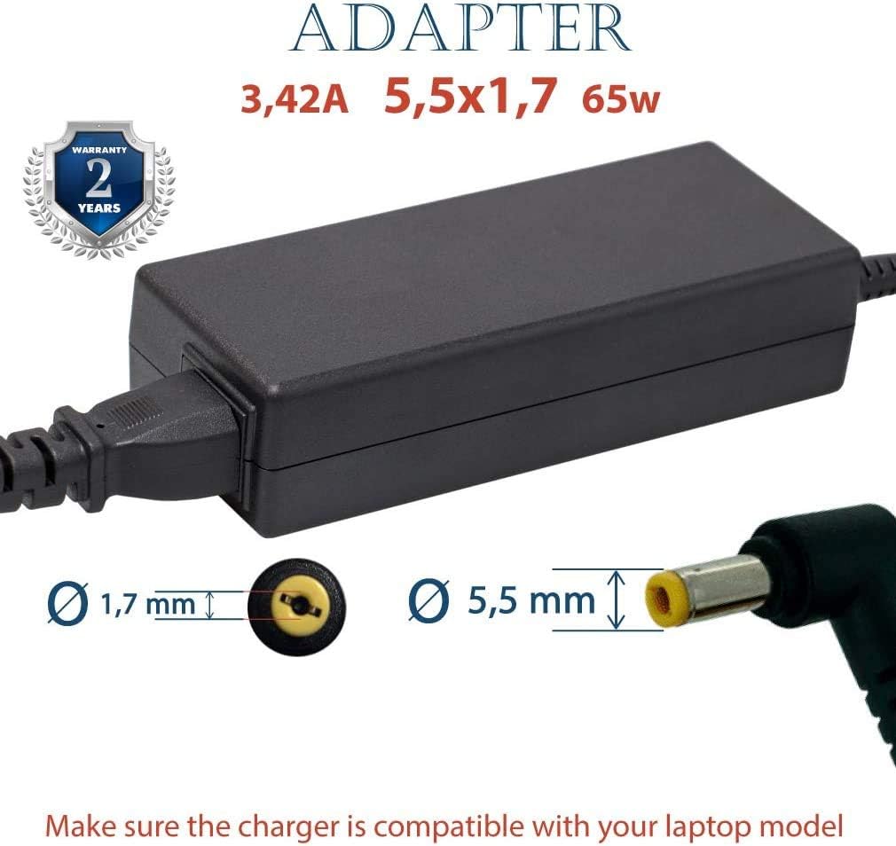 Replacement Acer Laptop Charger 65W, Ywcking AC Power Adapter for Acer Aspire and More