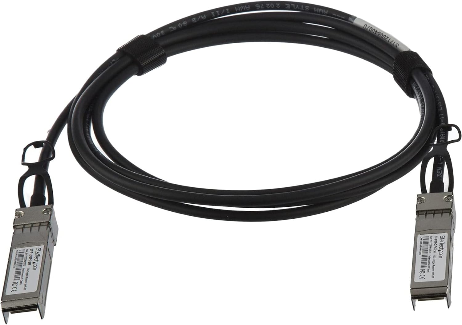 StarTech.com MSA Uncoded Compatible 2m 10G SFP+ to SFP+ Direct Attach Breakout Cable Twinax - 10 GbE SFP+ Copper DAC 10 Gbps Low Power Passive Transceiver Module DAC (SFP10GPC2M)