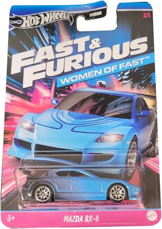 Hot Wheels Cars Fast & Furios Women of Fast- Mazda RX-8 Ages 3 and Up (Blue)
