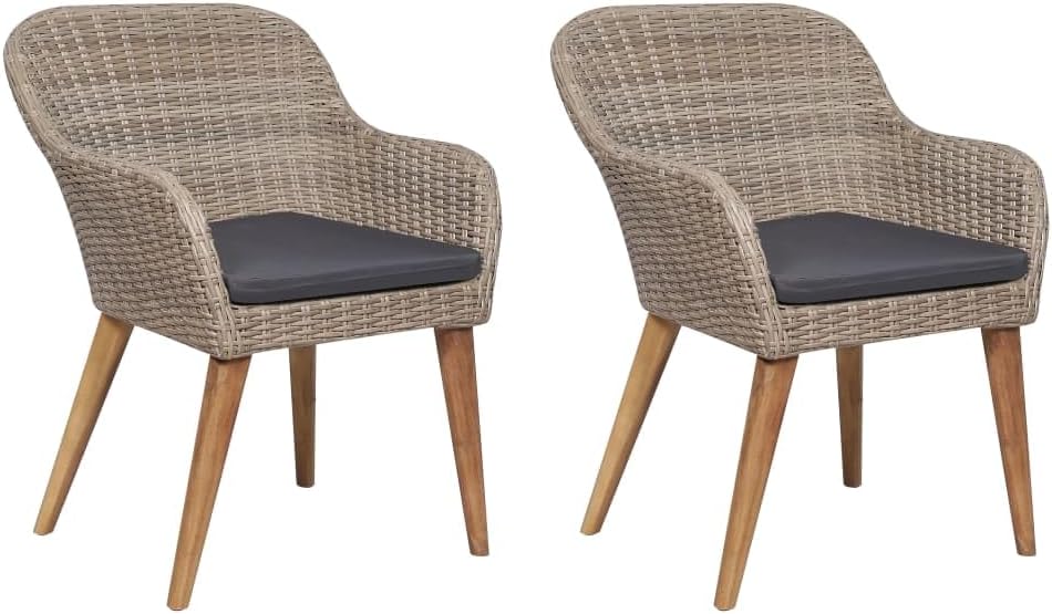 vidaXL Modern Outdoor Furniture, Comfy Rattan Chair, Stylish Patio Seating, Durable Deck piece, Fresh Design