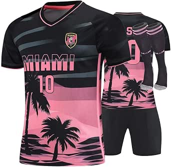 Boys' Soccer Jersey Kids Shirt Youth Training Clothes with Socks Gift Set