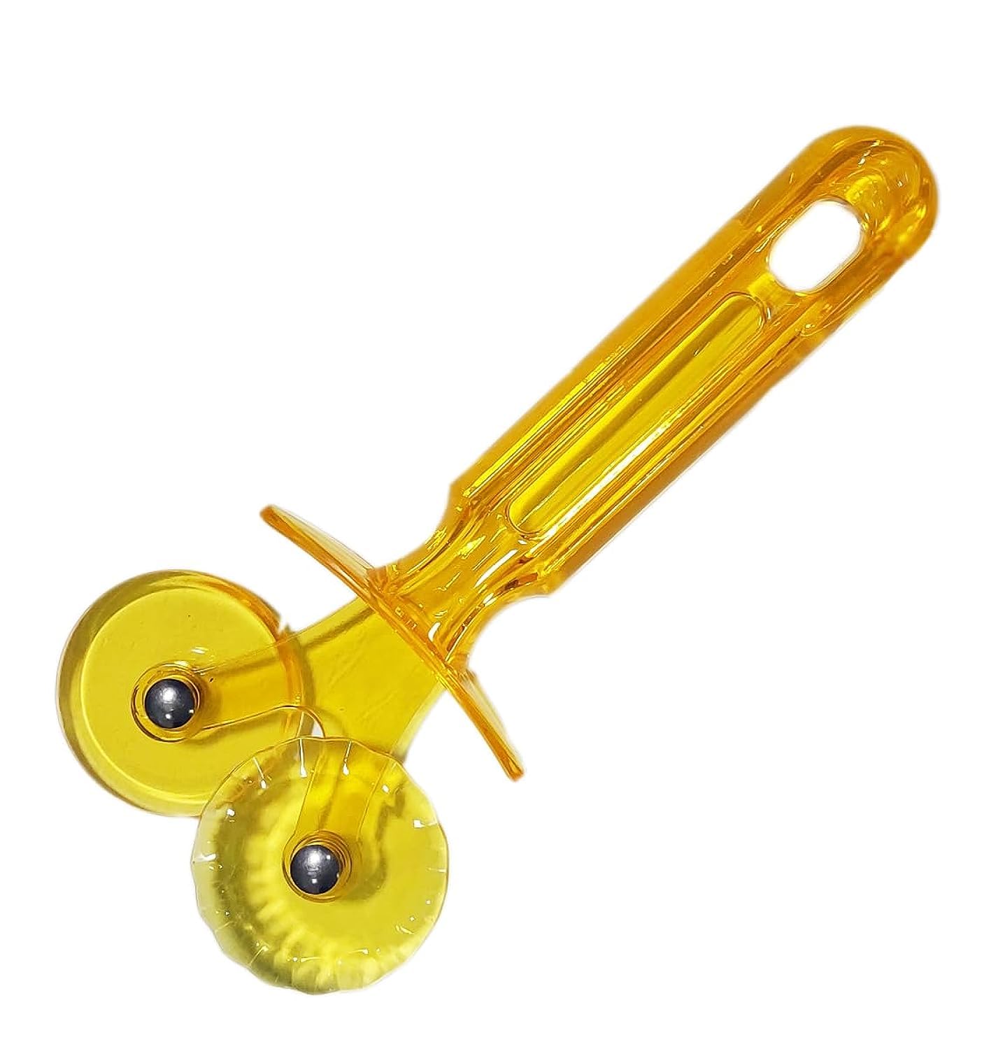 Casasunco Pastry and Ravioli Wheel Dual Headed Pasta Crimper - For Dumplings, Lasagna, Pierogi Slicer Rolling Cutter for Kids And Kitchen Restaurant In (Yellow)