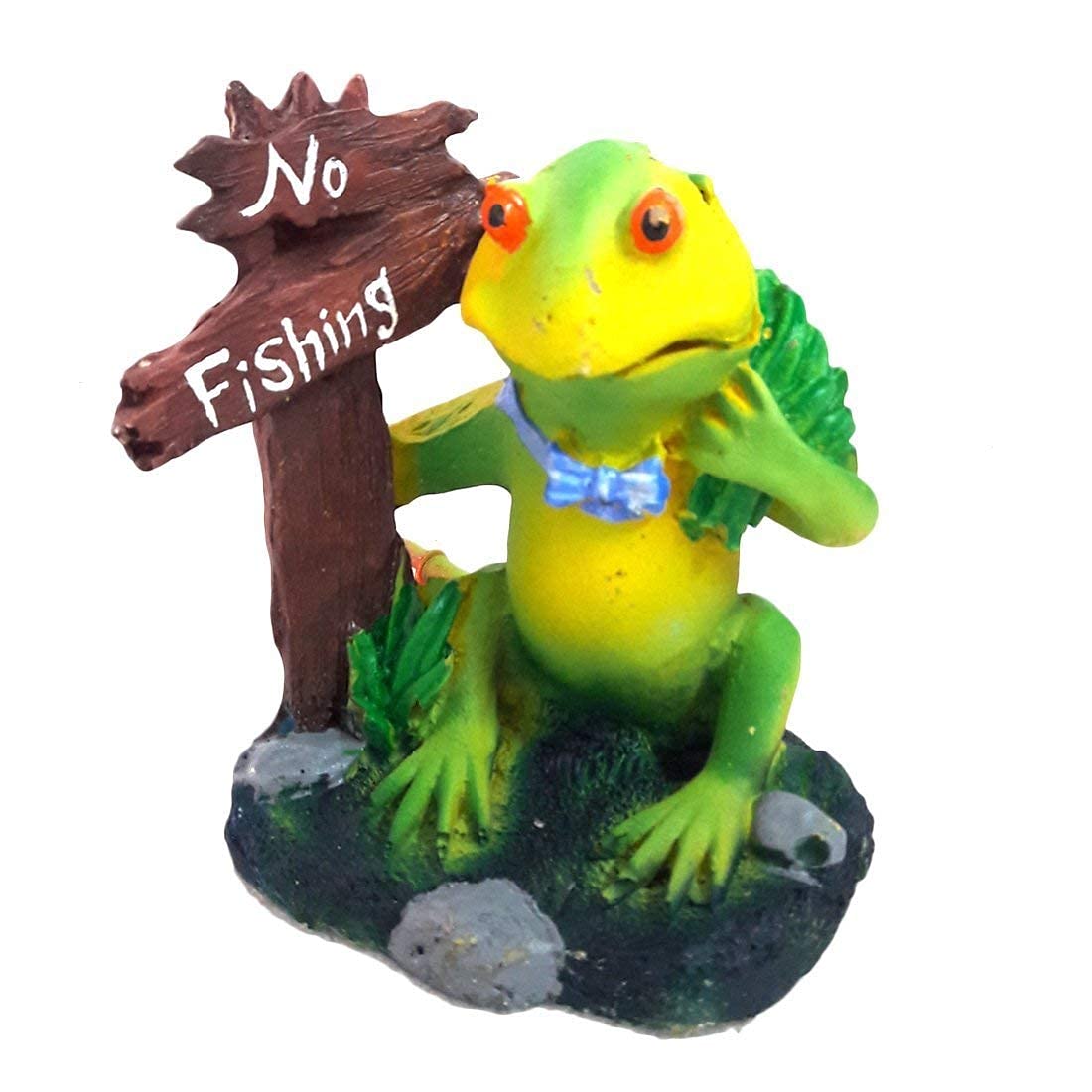 Mistletoe Product No Fishing Frog Warning Sign Action Toy Ornament for Home Decoration Aquarium Fish Tank Decor Wonderful Gift with air Bubbles (B09GYM3964) Amazon Price History, Amazon Price Tracker