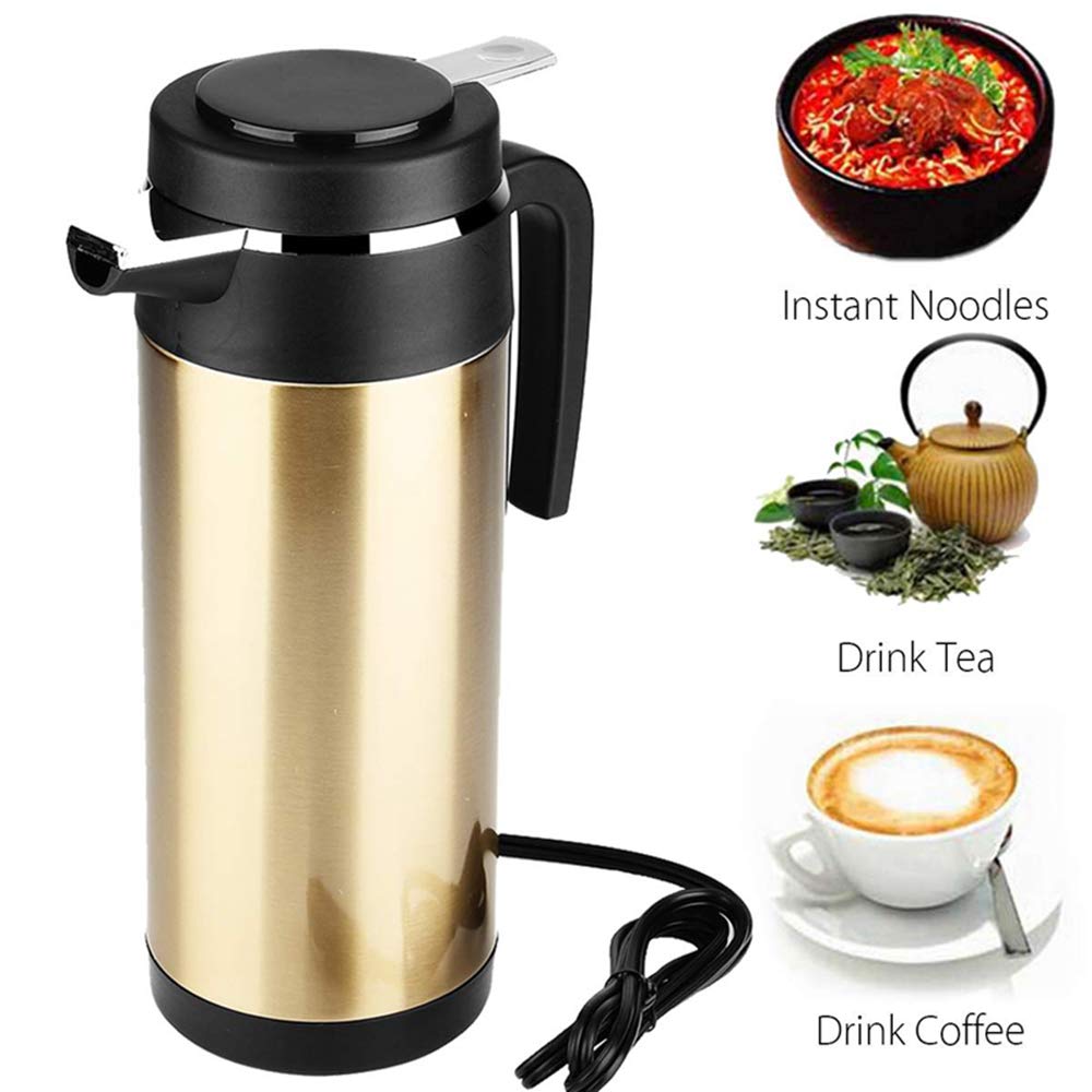 1200 Ml Acero Inoxidable Eléctrico Hervidor De Coches 12V Encendedor De Cigarrillos Calentador Calentado Taza De Agua Caldera De Agua Calentamiento Taza De Bebida Taza BOT