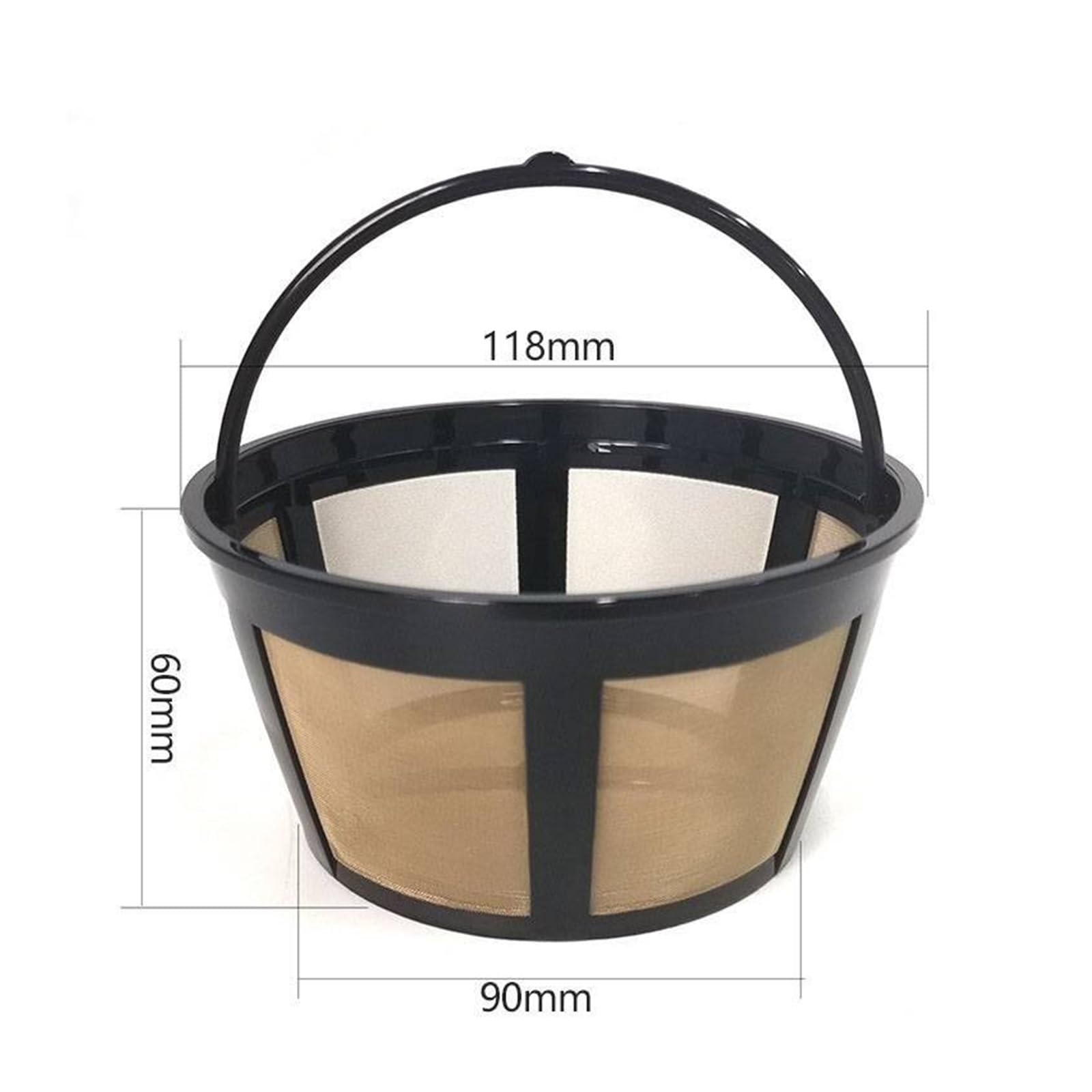 Filtro de café cesta estable, colador for cafetera 4/6/8 tazas, máquina reutilizable, herramienta cervecería malla, 2 uds(Brown 2pc-6 cup)