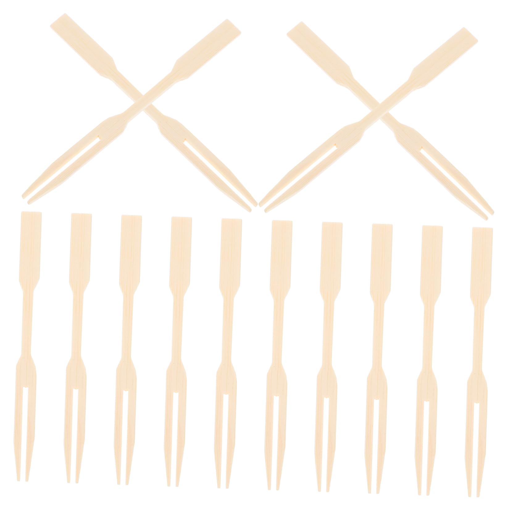 Ciieeo 100Pcs Mini Fruit Forks Flat Wooden Toothpicks for Appetizers and Desserts Friendly Design for Charcuterie Parties and Catering Events