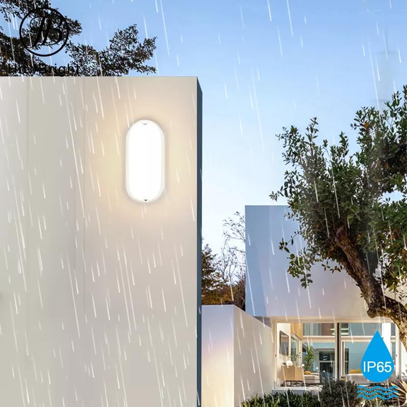 Image of OLIPS LED Bulkhead Light IP54 Waterproof Indoor /Outdoor Wall & Ceiling Light - Weatherproof, Shock Proof, Slim Plastic Surface-Mounted Fixture (15 WATT (Cool White), 3)