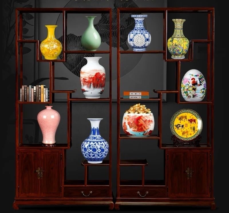 花瓶 que 磁器 エナメル 床 花瓶 クラシカル デコイオン 中国風 宮殿