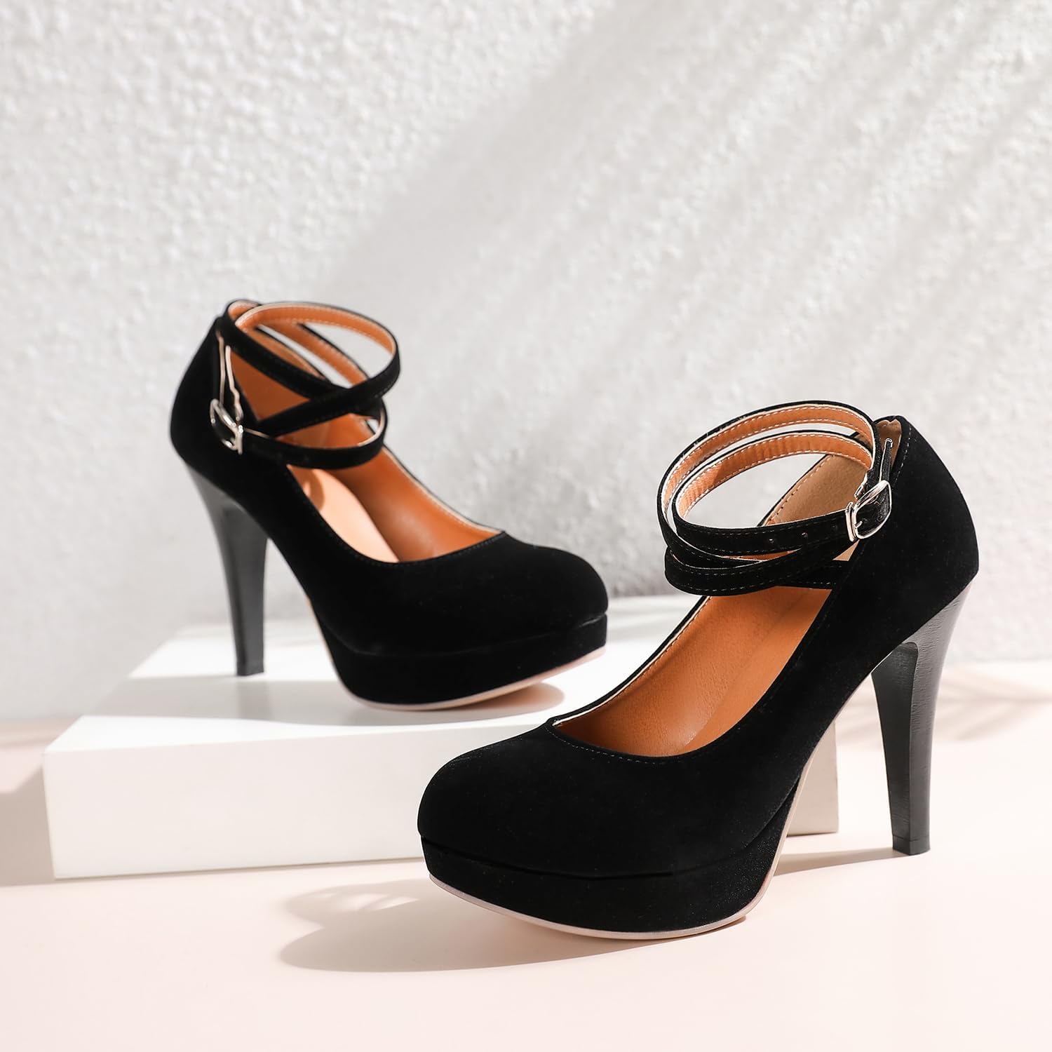 Mostrin Fashion Vintage Womens Small Bowtie Platform Pumps Ladies Sexy High Heeled Shoes - Image 3