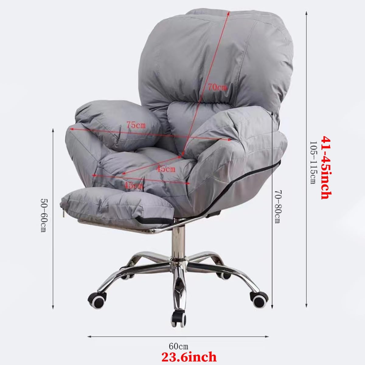 Ergonomiczne krzesło z podnóżkiem krzesło biurkowe do gier komputerowych, podłokietniki kierownictwa domowego, regulowane obrotowe krzesła do zadań kółek (/ różowe)