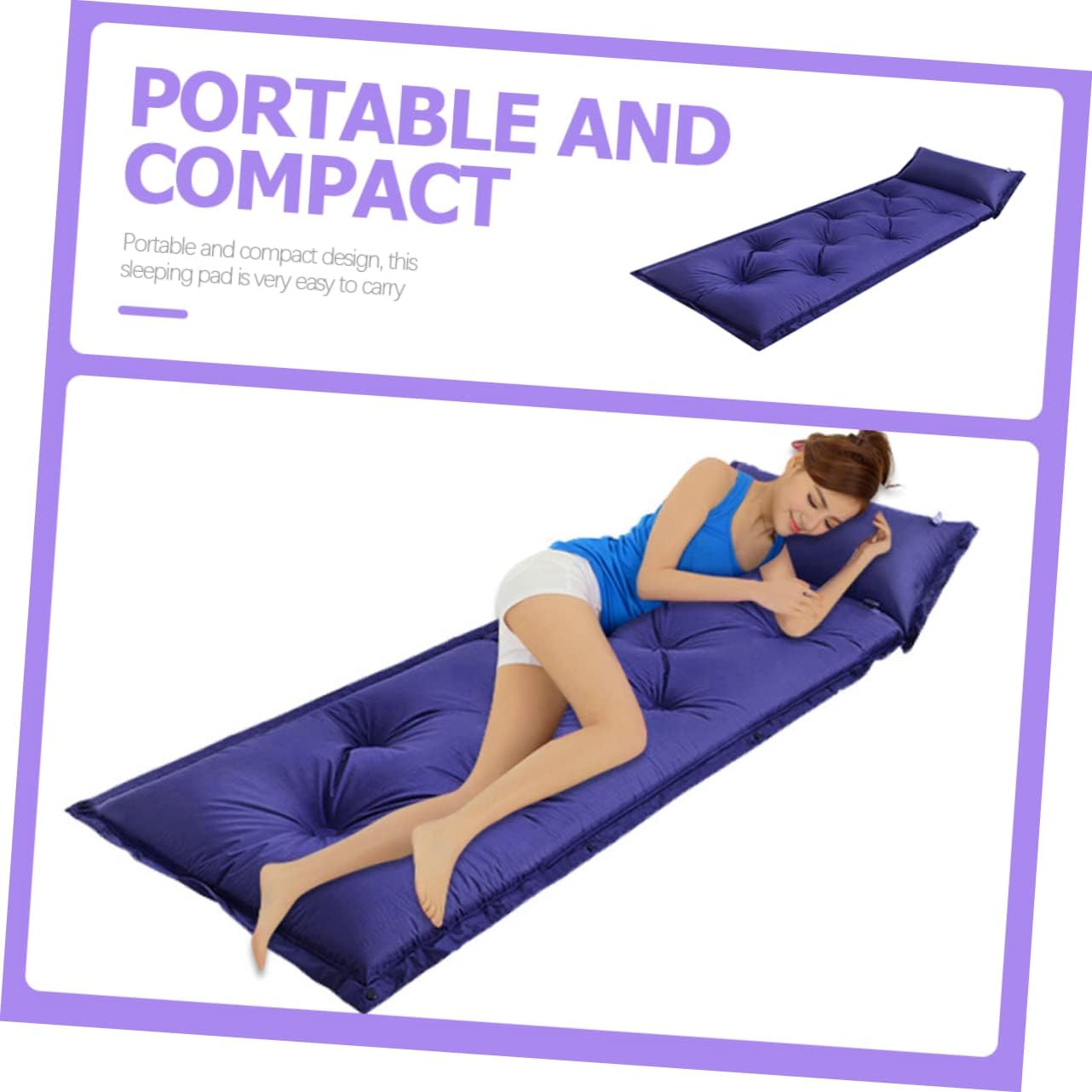 Automatic Inflatable Mat Smooth Surface Camping Sleeping Pad for Outdoor