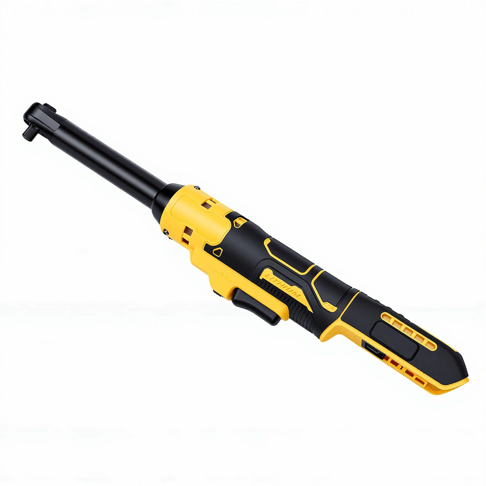 Llave de Trinquete Alimentada por Batería de 3/8 Pulgadas, Torsión de 74 Pies y Libras, Cabeza de 6,3 Pulgadas para Reparación Automotriz de Puntos Estrechos Mecánicos Domésticos