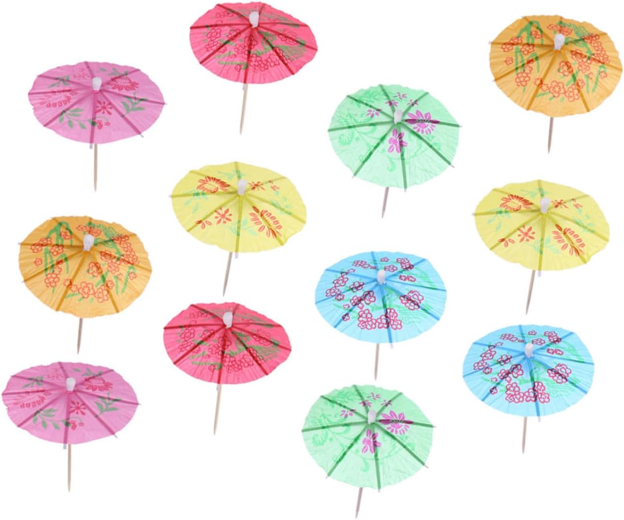 MAGICLULU 288pcs Cocktail Picks Small Umbrellas Assorted Paper Picks for Appetizers Cake Decor Eco-friendly Party Supplies