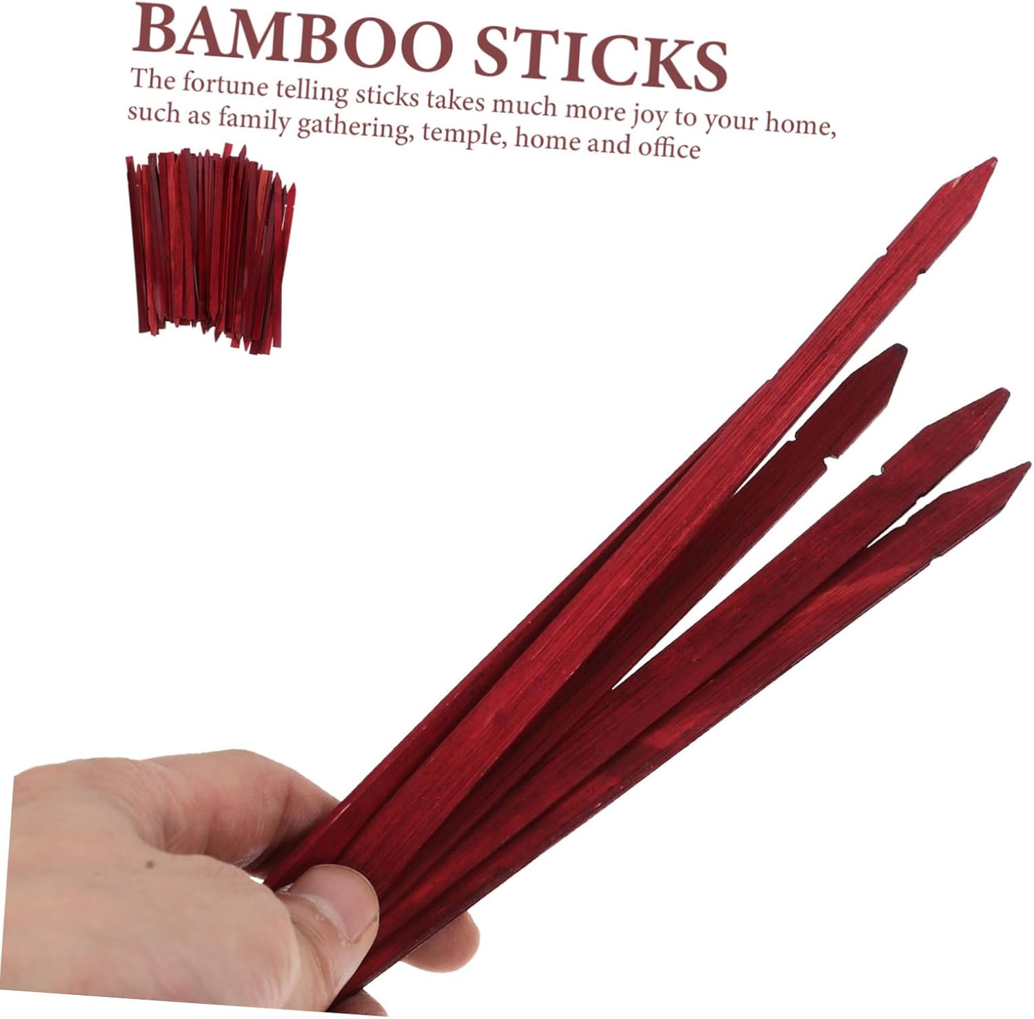 WOONEKY 100Pcs Blank Bamboo Fortune Sticks for Divination Vintage Chinese Buddhism Prop Good Luck Charms for Fortune Telling and Rituals